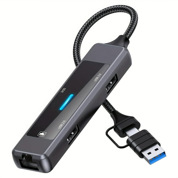 MesaSe COOL FISH Hub YC-912 Dual Interface Expansion Computer Mobile Phone Card Reader Ethernet Gigabit Network Port Compact And Portable