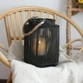 thumbnail image 4 of Rustic Natural Rattan Candle Lanterns Pillar Candle Holder Hanging Lantern, 4 of 8