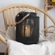 thumbnail image 4 of Lámpara de mesa de ratán natural con vela, portavelas decorativo para jardín y restaurantes. Negro S, 4 of 9