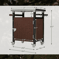 thumbnail image 3 of Hassch Outdoor Grill Table with Wheels and Storage Cabinet, Rolling Kitchen Island with Stainless Steel Tabletop, Movable Bar Cart with Spice Rack, Bottle Opener and Side Hooks for Outside, Brown, 3 of 8