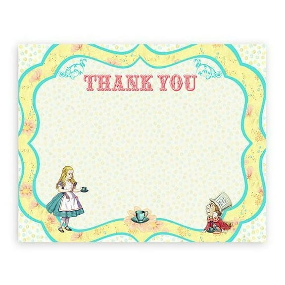 Alice In Wonderland - 10 Thank You Note Cards   10 Envelopes