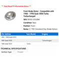 thumbnail image 2 of Front Brake Rotor - Compatible with 1988 - 1998 Saab 9000 Turbo Turbocharged 1989 1990 1991 1992 1993 1994 1995 1996 1997, 2 of 2