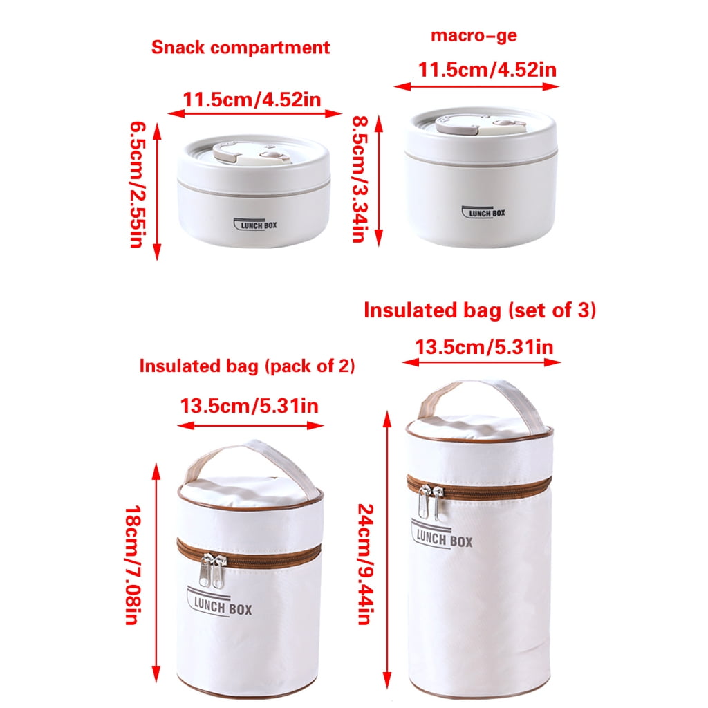 Thermal Lunch Container Set for Adults Stackable Food Box with Insulation BagAdu1tLunch Box Set with Thermal Insulation Stainless Steel and Leak proof Case