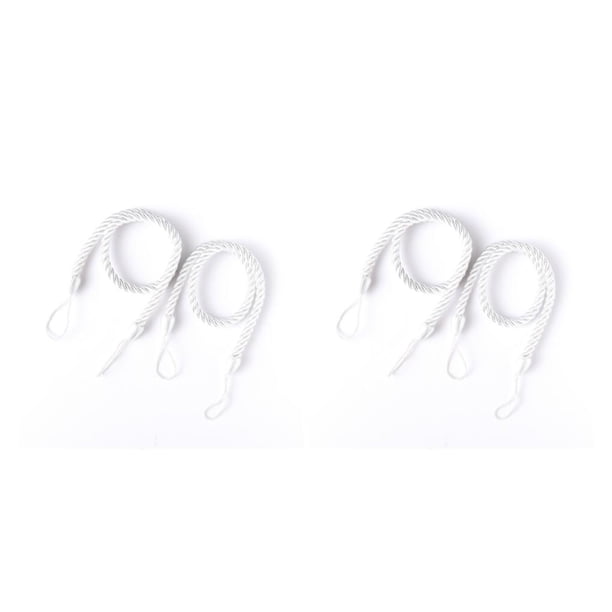 Wosthever 2 piezas Home Hotel Poliéster Cortina Holdback Sala de estar Ventana Drape Tieback Cortinas Soporte decorativo Blanco Blanco 2piezas