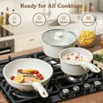thumbnail image 4 of Soday 15Pcs Pots and Pans Set Removable Handle Cookware Cooking Nonstick Cookware Oven Safe,White, 4 of 8