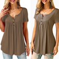 thumbnail image 4 of POINTERTECK Blouse Décontractée à Manches Courtes et Col en V pour Femmes, Blanc XXXXXL, 4 of 5