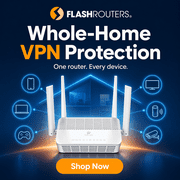 Privacy Hero 2 VPN Router by FlashRouters – Built-In Streaming-Focused VPN for US, EU & Canada – Whole-Home Privacy Router