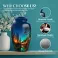 thumbnail image 3 of SABURIAL Northern Lights Urn - Perfect Burial Urn For Human Ash - Handmade Large Urns For Men Ashes - Beautiful Funeral Urns For Burial - 10 Inch Large With Velvet Bag, 3 of 7
