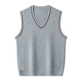 thumbnail image 6 of Maean Men Sweater Vest V Neck Knitted Pullover Sleeveless Sweaters Tops Vests Fall Winter Sweaters, 6 of 6