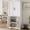 White Wood Door, variant on Multipurpose Tall Storage Cupboard, Farmhouse Wooden Kitchen Pantry with 4 Magnetic Doors and Adjustable Shelves, Freestanding Organizer for Indoor Living & Dining Space, Retro White