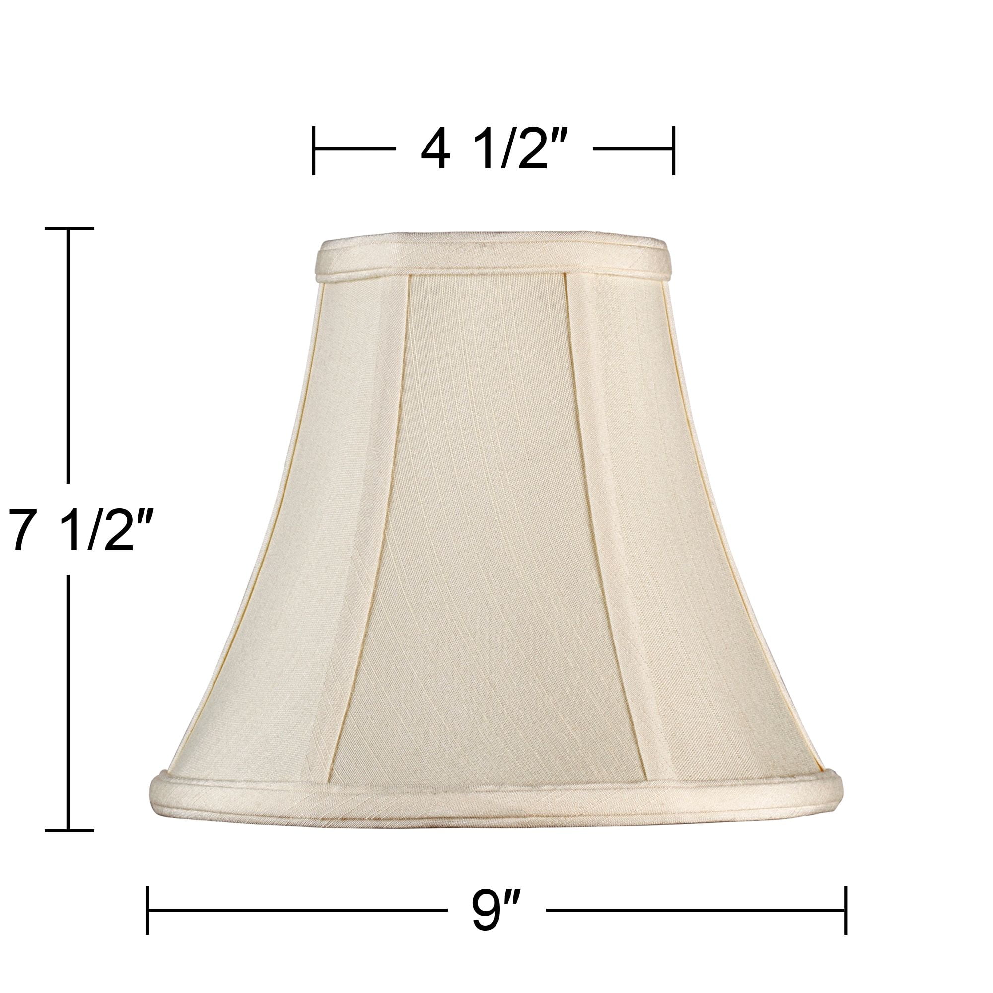 Imperial Shade Set of 2 Round Bell Lamp Shades Cream Small 4.5" Top x 9" Bottom x 8" Slant x 7.5" High Spider with Replacement Harp and Finial Fitting