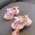 thumbnail image 4 of Toddler Girls Slip on Sneakers Rhinestone Butterfly Platform Non Slip Tennis Shoes Light Up Wide Toe Box Walking Shoes, 4 of 5
