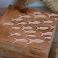 thumbnail image 3 of Cape Cod Boxes, Set of 2, Keepsake and Trinkets, Natural Wood with Carved White Fish Accents, Nesting, Hinged, 5.5 and 4 Inches, 3 of 6