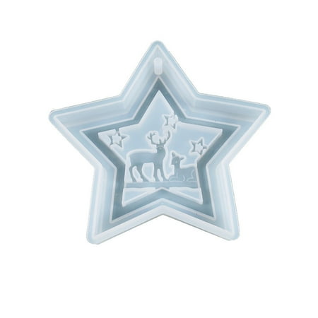 Pompotops Merry Christmas Silicone Jewelry Casting Mold Resin Epoxy Mould Craft Decor Tool