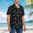 thumbnail image 3 of Balery Colorful Insect Camisas hawaianas de manga corta para hombre, camisas playeras de corte holgado, camisas de vacaciones con botones,XX-Large, 3 of 7