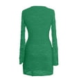 thumbnail image 6 of QHFBli Women's Lace Mini Dress 2025 Fall Long Sleeve Sweetheart Neckline Bow Tie Backless A Line Short Going Out Dresses, 6 of 7