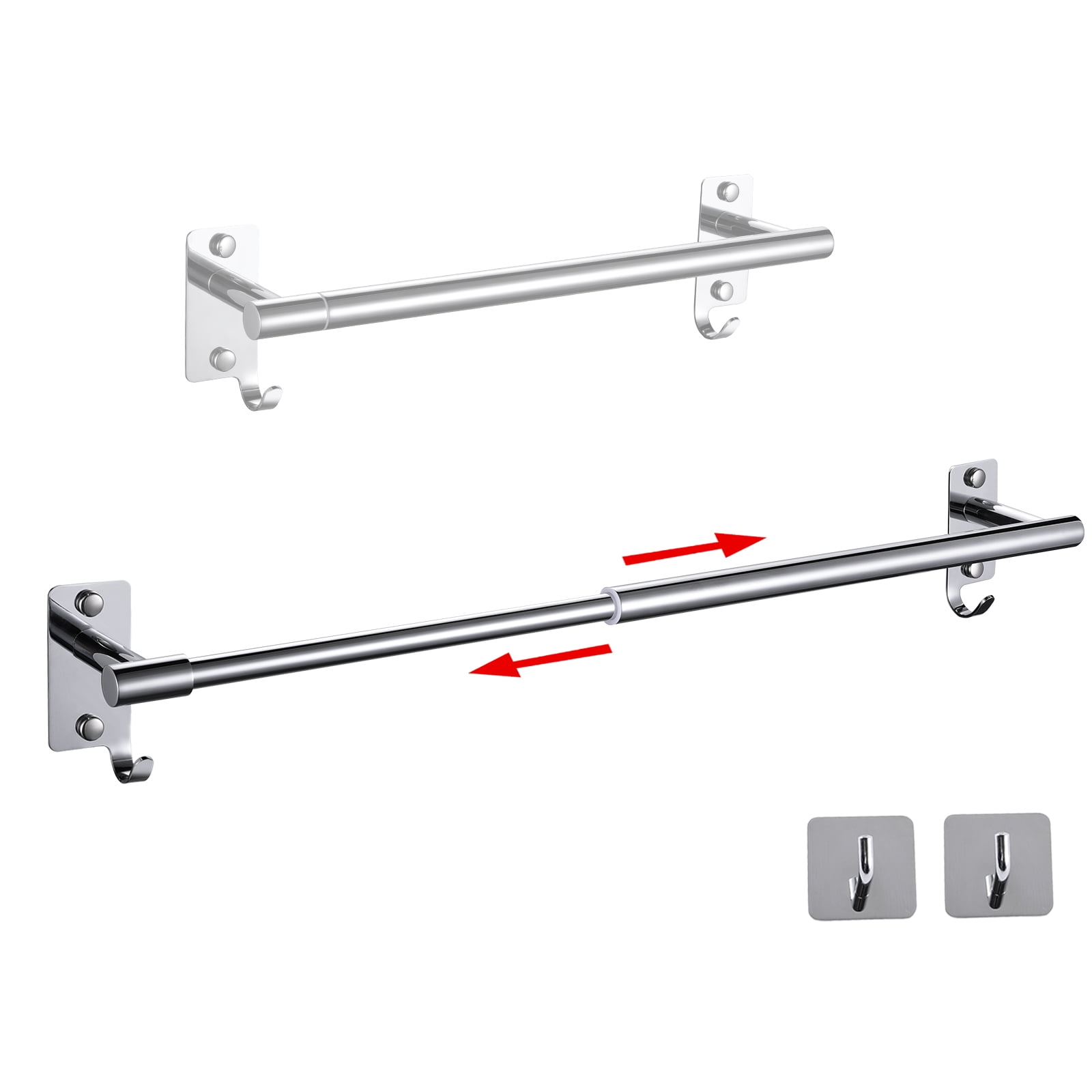 Buy Adjustable Towel Bar, Brush Single Shower Towel Holder for Bathroom