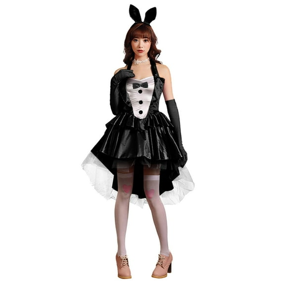 Bunny Girl Tuxedo Dress for Night Bars Stage Parties Elegant Rabbit Outfit Party