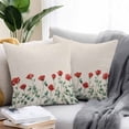 thumbnail image 3 of Outdoor Pillow Cover Red Rose Set of 2 Waterproof Throw Pillowcases Linen Background Decorative Patio Furniture Pillows for Couch Garden Indoor & Outdoor Use, 3 of 9