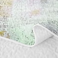thumbnail image 5 of Castle Fairy Retro Geometric Rectangle Quilt Full 3-Piece,Abstract Gradient Smudge Full Bedspread Sets,Olive Yellow White,1 Coverlet and 2 Pillowcases, 5 of 7