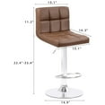 thumbnail image 5 of Lacoo Bar Stools Adjustable 360-Degree Swivel PU Leather Barstools with Back Set of 2, Brown, 5 of 5