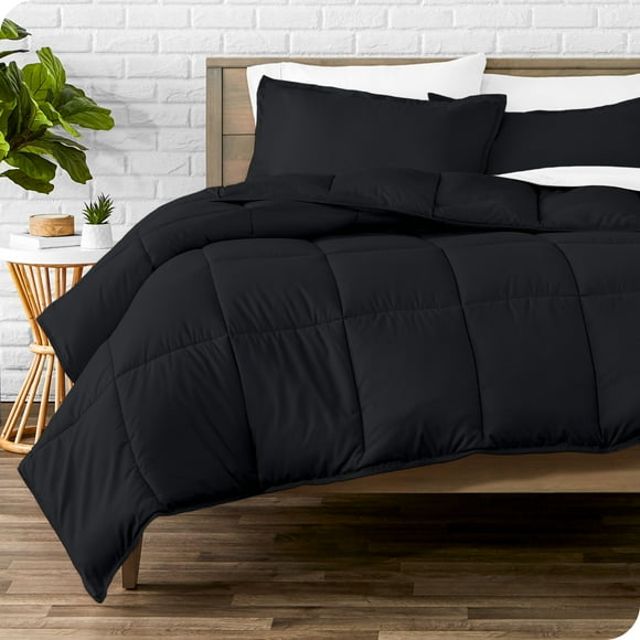 Bare Home Goose Down Alternative Comforter Set - 3 Piece Set - Oversized King, Black