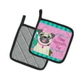 thumbnail image 2 of Happy Valentines Day Pug Pair of Pot Holders, 2 of 2