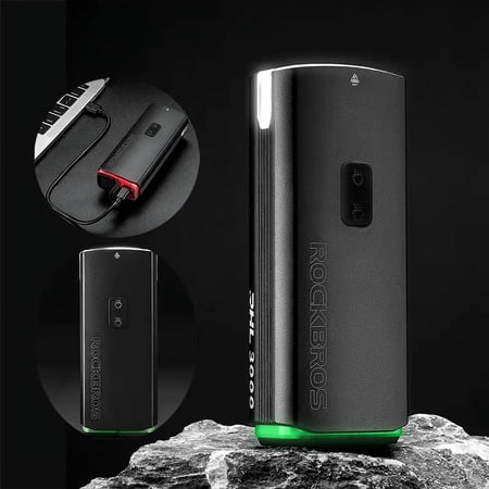 ROCKBROS New Bike Headlight 3000 Lumen Ultra Bright Cycling Front Frame Light 10000mAh USB-C Rechargeable