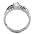 thumbnail image 3 of High polished (no plating) Stainless Steel Ring with Top Grade Crystal in Clear for Women Clear Stone Color Style TK1758 Size 5, 3 of 4