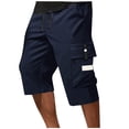 thumbnail image 1 of Cargo Shorts For Men Below Knee Lightweight Long Shorts Work Short Pants Pockets, 1 of 6