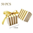 thumbnail image 5 of 50 cajas de regalo para regalos de boda, cumpleaños, fiestas, graduaciones (cinta dorada con rayas blancas de 5,5 cm), 5 of 5