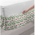 thumbnail image 2 of Summer Bed Skirt, Pattern of Healthy Organic Cherries and Flowers Illustration, Elastic Bedskirt Dust Ruffle Wrap Around for Bedding Decor, 4 Sizes, Multicolor, by Ambesonne, 2 of 2