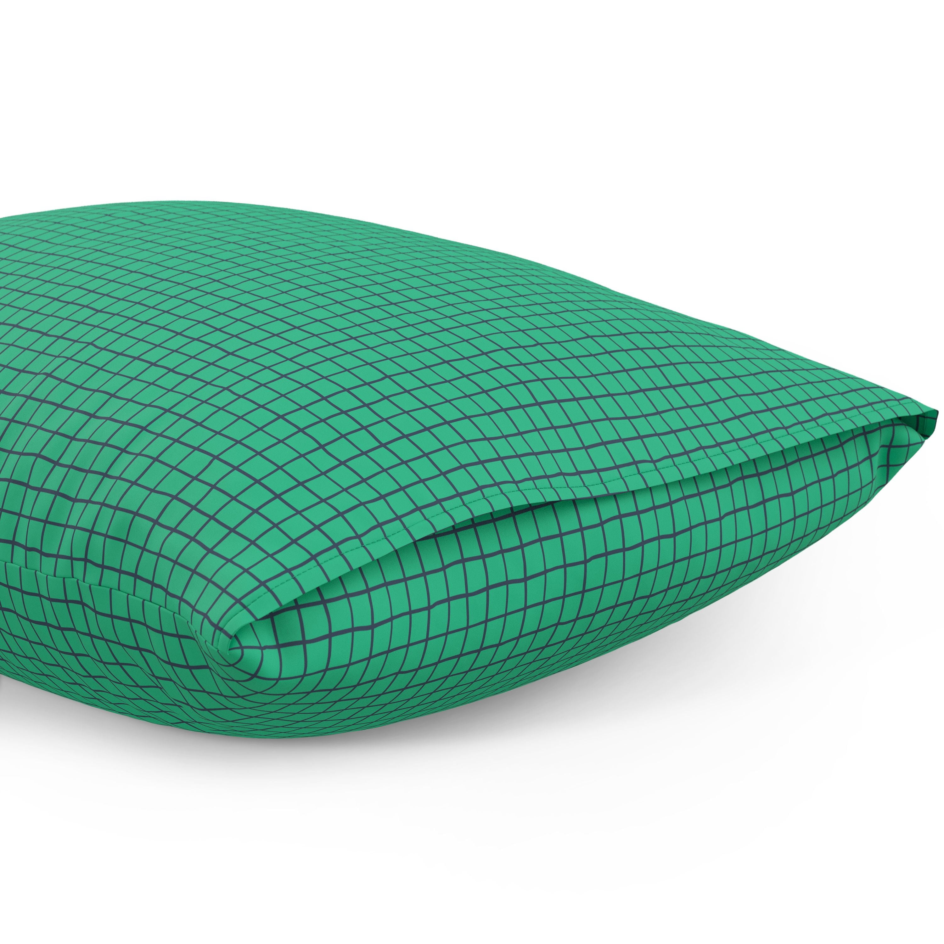 Mainstays Kids Microfiber Bed Sheet Set, Queen, Green Grid, 4 Pieces