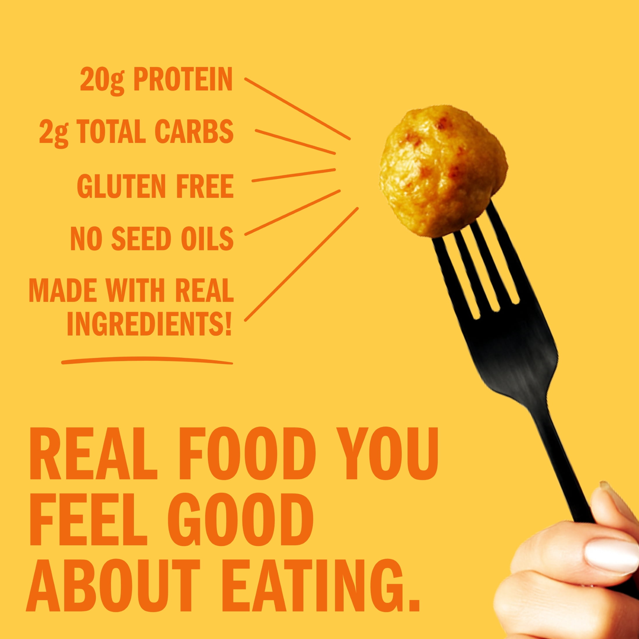 Real Good Foods Co. Gluten-Free Homestyle Chicken Meatballs, 20oz Bag (Frozen)