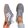thumbnail image 2 of Women’s Retro Casual Sneakers with Gum Sole, Lightweight Walking Shoes, Soft Cushion Support, Lace-Up Everyday Trainers, 2 of 6