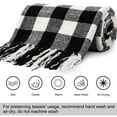 thumbnail image 5 of PiccoCasa Throw Blankets Tassel Plaid Chenille Machine Wash, Black and White, Twin, 5 of 7