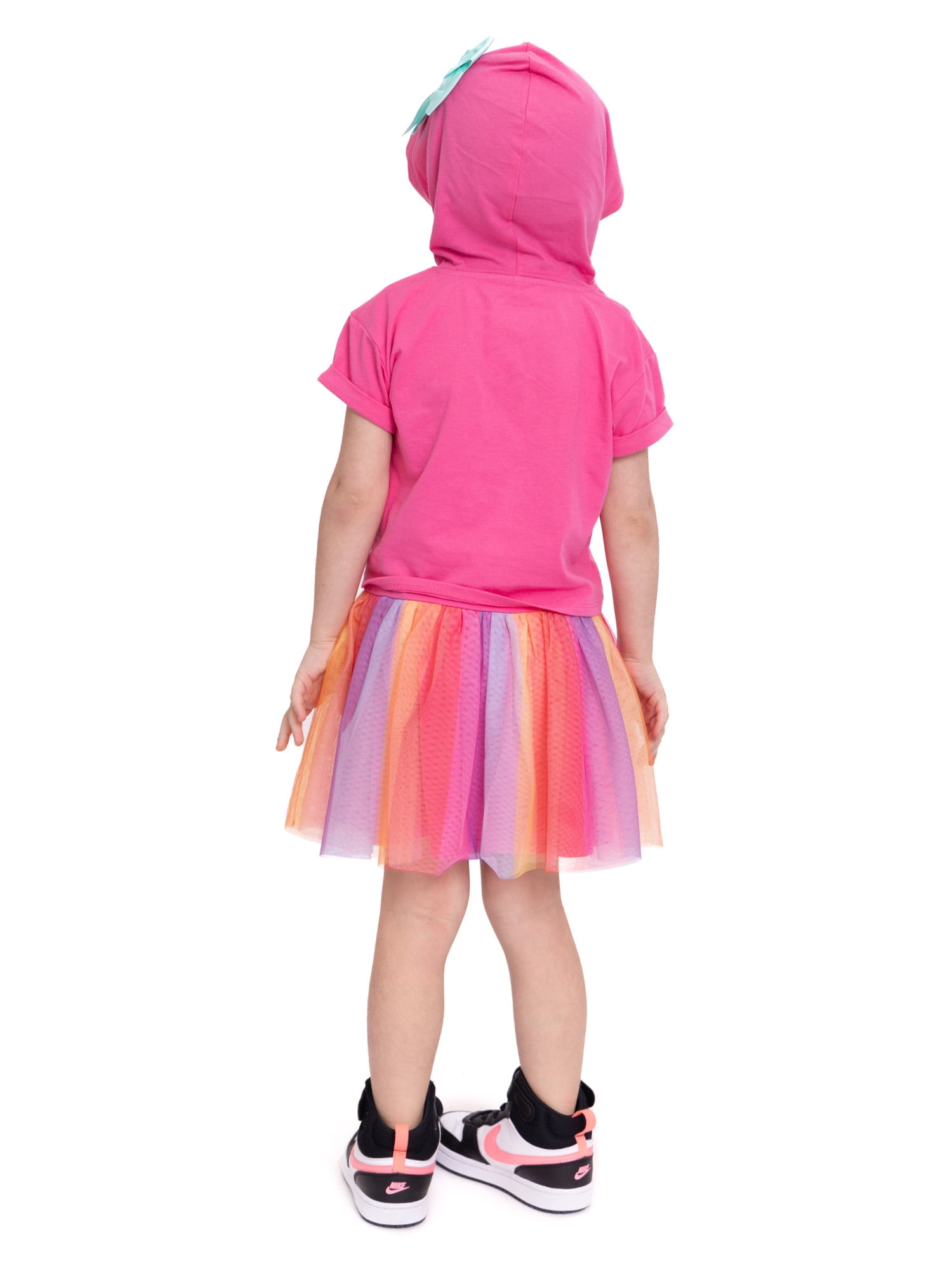 Jojo Siwa Girls Hooded Cosplay Dress with Tulle Skirt, Sizes 4-16