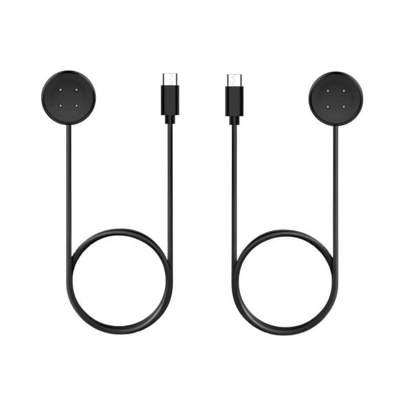 KOMI [2-Pack] Charger for Google Pixel Watch 2 & Fitbit Sense/Sense 2/Versa 3/Versa 4, White USB C Magnetic Fast Charging Cable Charging Stand (4 Pin, 3.3Ft)(Not for Pixel Watch 1) Black