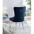 thumbnail image 6 of Dining Chairs Set of 2, Luxurious Upholstered Tufted Dining Chairs with Stainless Steel Legs and Pull R-ing Trim, Button-Tufted Side Chairs  for Living Room, Dining Room, Blue, 6 of 9