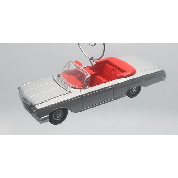 Christmas Ornament for 1962 Chevy Impala SS 409 Convertible Silver Red