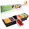 thumbnail image 3 of BEAMNOVA Chilled Condiment Server with Lid, 5 Compartments Ice Chilled Fruit Salad Garnish Dispenser Box Condiment Caddy Containers (2 Pack), 3 of 8
