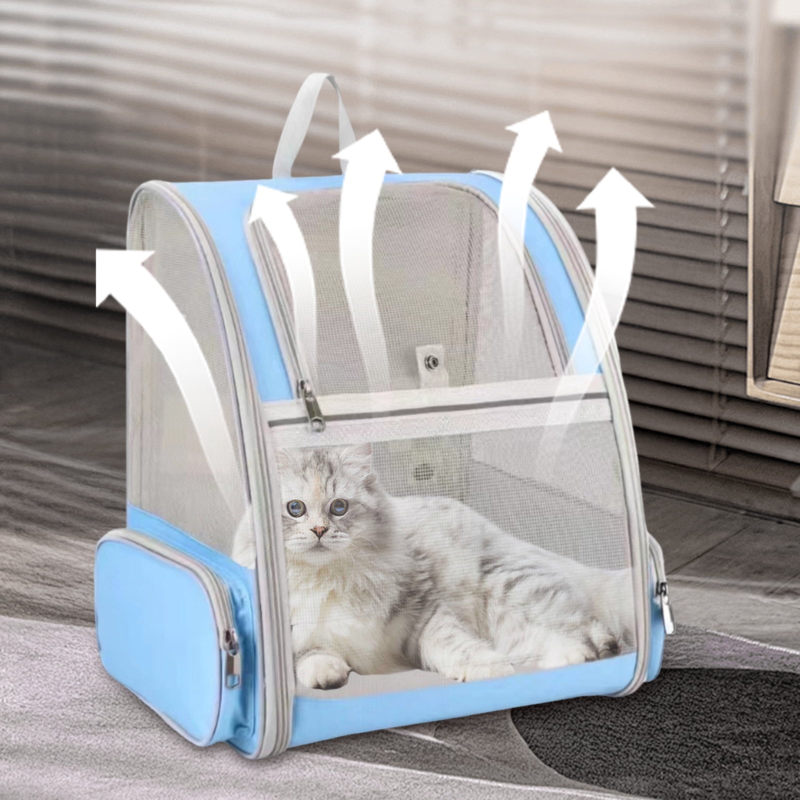 YIFAEUX Cat Backpack Carrier Portable Pet Carrier for Medium Small Dog Cat Up to 5kg Ventilated Mesh Dog Travel Carrier for Hiking Walking Outdoor Use