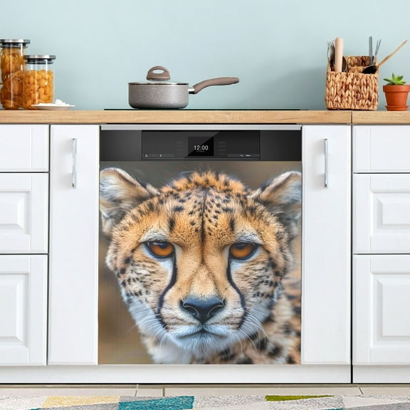 Elegant Leopard Dishwasher Magnet Cover Magnetic Fridge Door Cover Home Kitchen Decor 23"x 26"