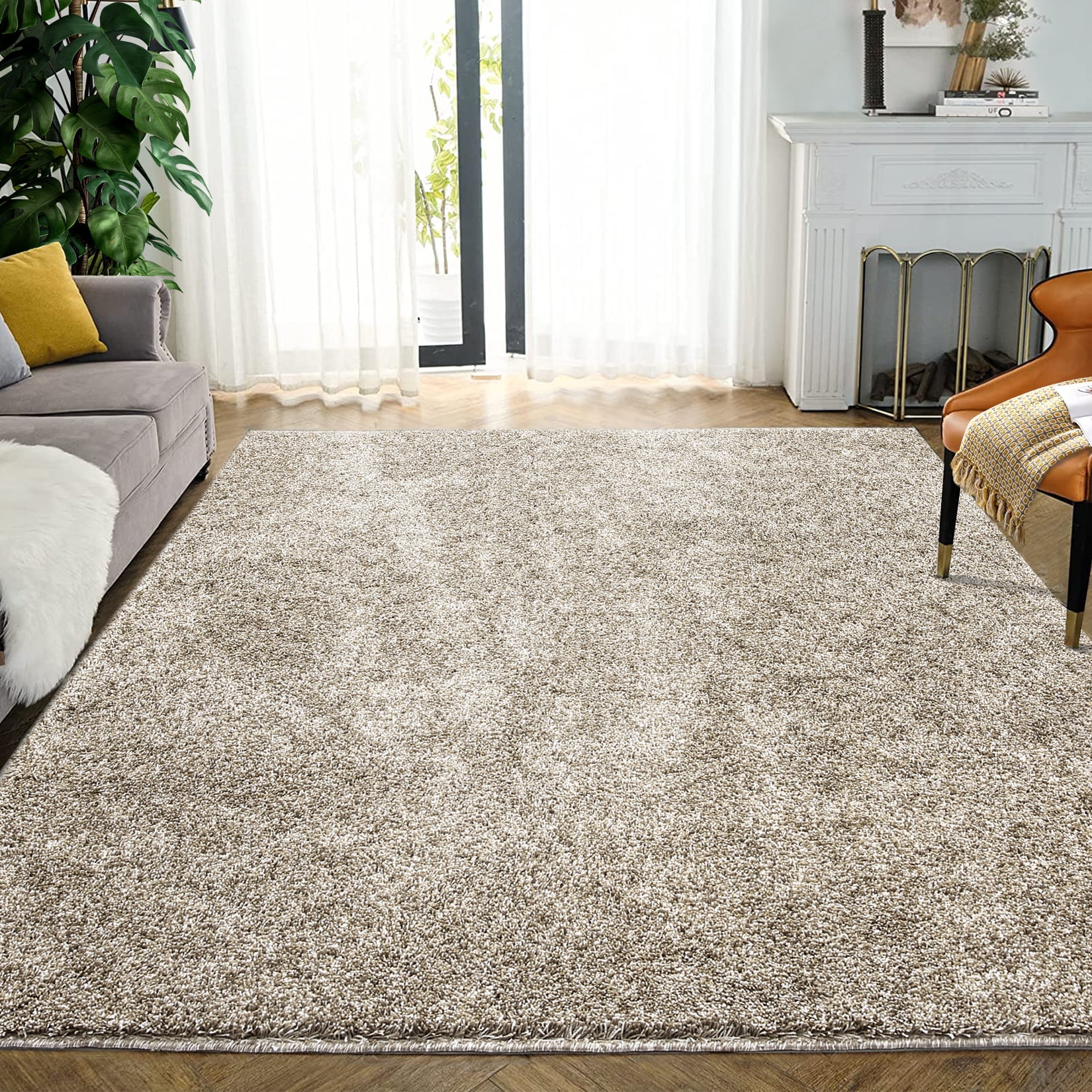 Large Area Rug 11x15 Modern Solid Shaggy Rug Soft Fluffy Indoor Rugs for  Living Room Dorm Kids Room Non-Slip Thick Floor Carpet Faux Fur Floor Cover