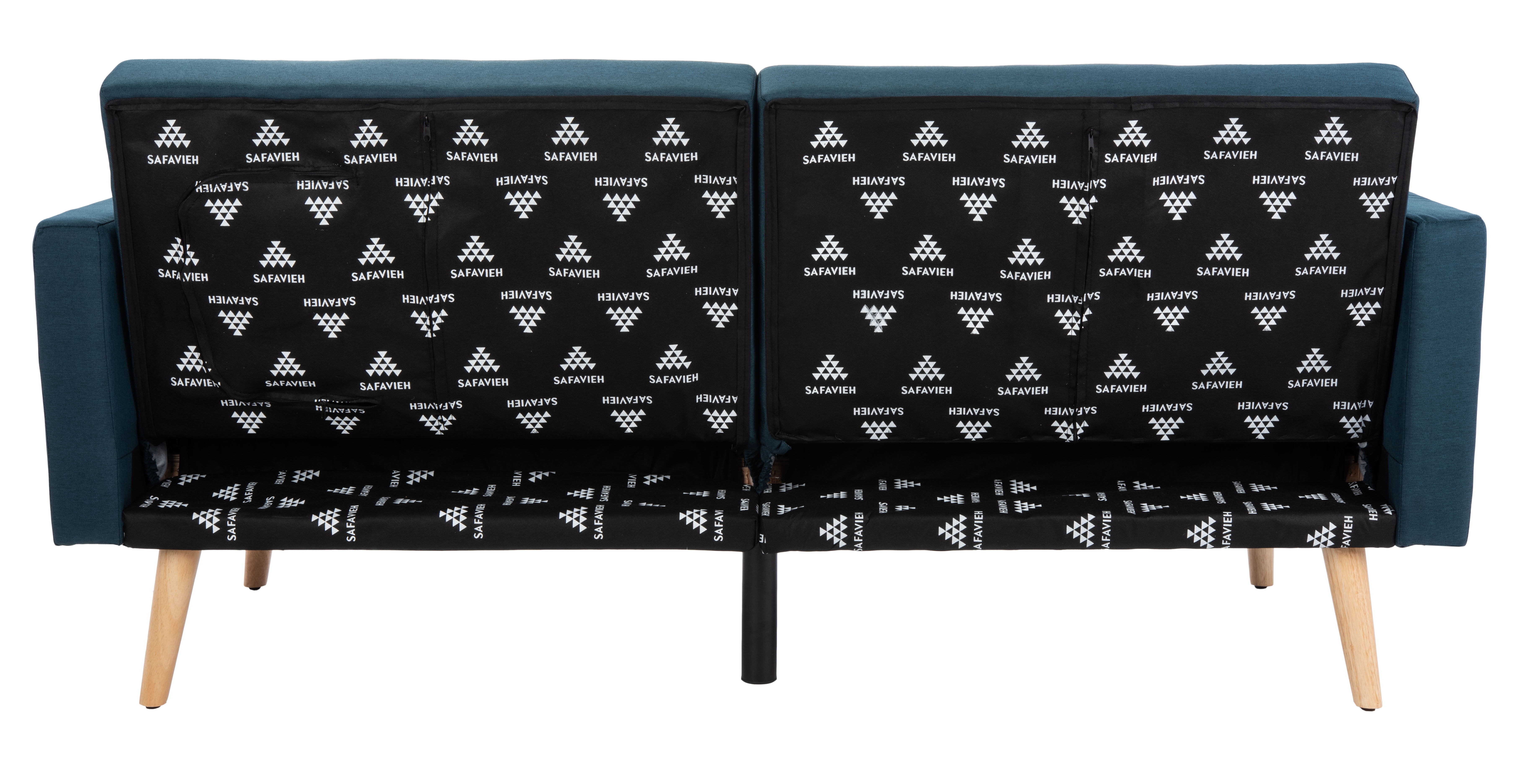Safavieh Murray Mid-Century Foldable Futon Bed, Navy/Natural