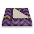 thumbnail image 2 of Creative Products Purple Gold Chevrons 50x60 Coral Fleece Blanket, 2 of 3