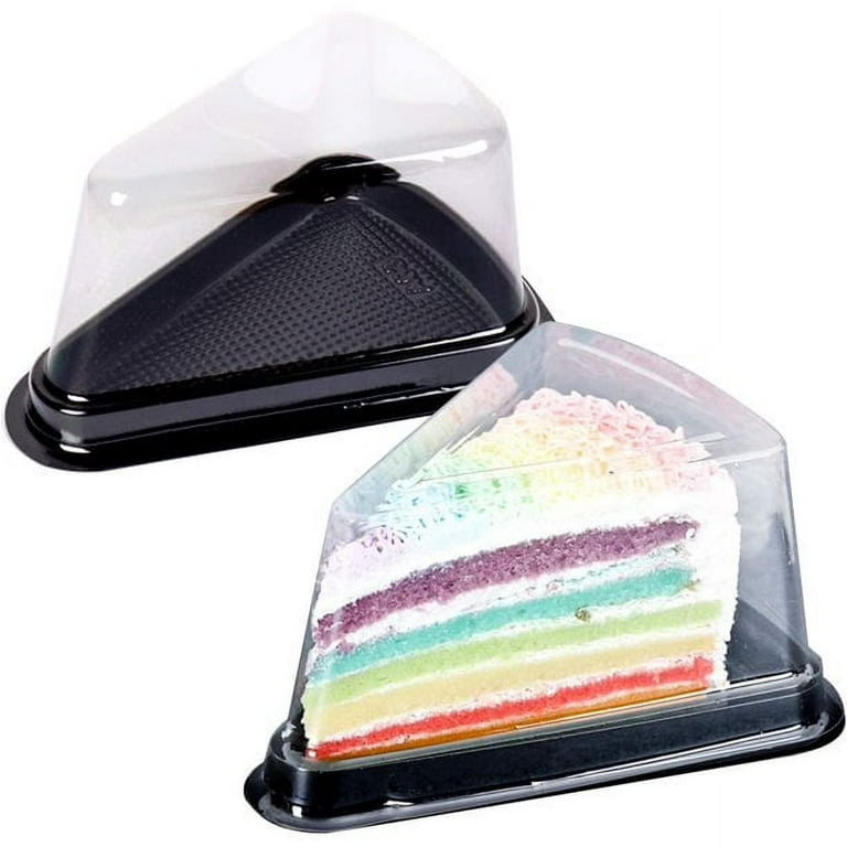 100PCS, Disposable Food Storage Box, Triangles Plastic Food Box For Pie,  Sandwich, Cake, Snack Pastry Transparent Container, Dessert Storage Box,  Wedd