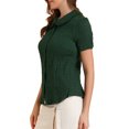thumbnail image 5 of INSPIRE CHIC Women's Vintage Sweet Doll Collar Button Down Soft Shirt M Dark Green, 5 of 9