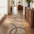 thumbnail image 3 of SUNDEREY 2'6"x8' Geometri Kitchen Rug,Runner Rugs 2.6x8ft Hallway Easy Jute Rug,Non Slip Washable Circular Pattern Rug,Soft Non-Slip Khaki Indoor Carpet for Entryway Laundry Bedroom,Khaki, 3 of 9