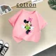 thumbnail image 2 of Linda camiseta de algodón de verano para niños de Minnie, linda camiseta de cuello redondo informal de moda para niños y niñas con dibujos animados de Disney, ropa para niños, 2 of 5